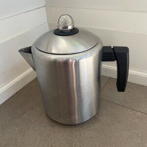 Vintage Copco Stove Top Percolator Brushed Stainless Steel-Like New
